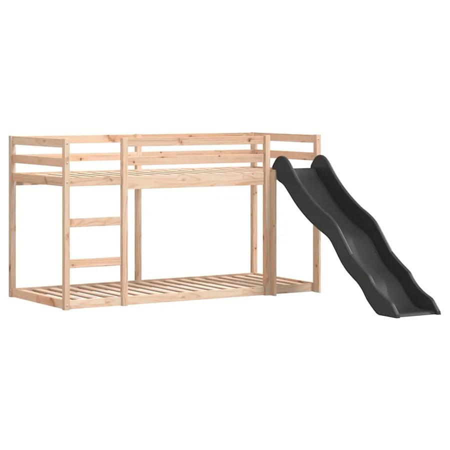 Lit superposé avec toboggan et échelle sans matelas 90x190 cm - 4