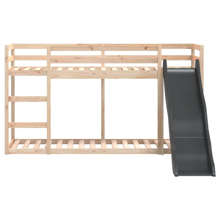 Lit superposé avec toboggan et échelle sans matelas 90x190 cm - 5