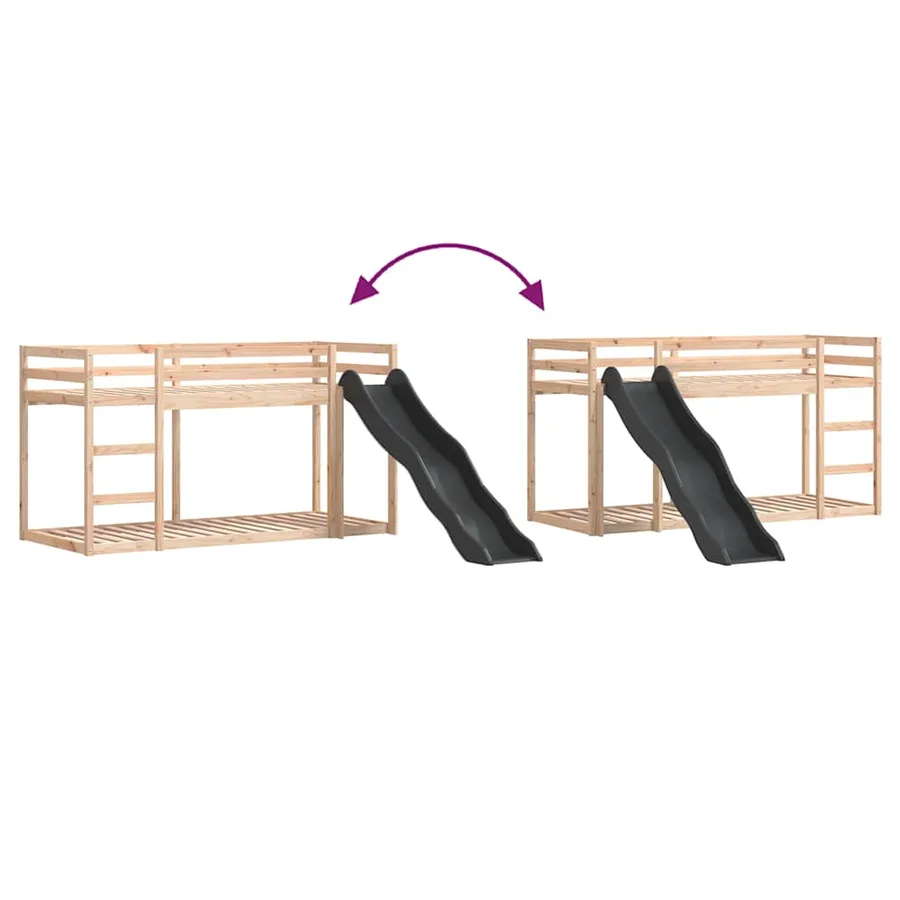 Lit superposé avec toboggan et échelle sans matelas 90x190 cm - 8