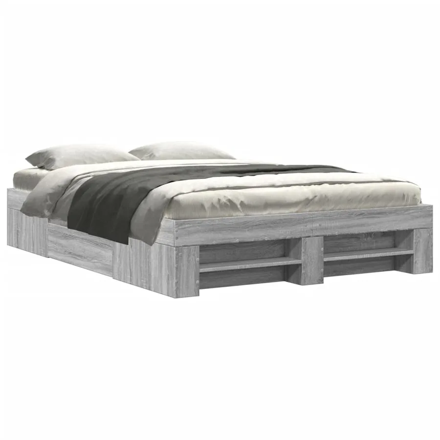 Cadre de lit sans matelas sonoma gris 120x190 cm - 2