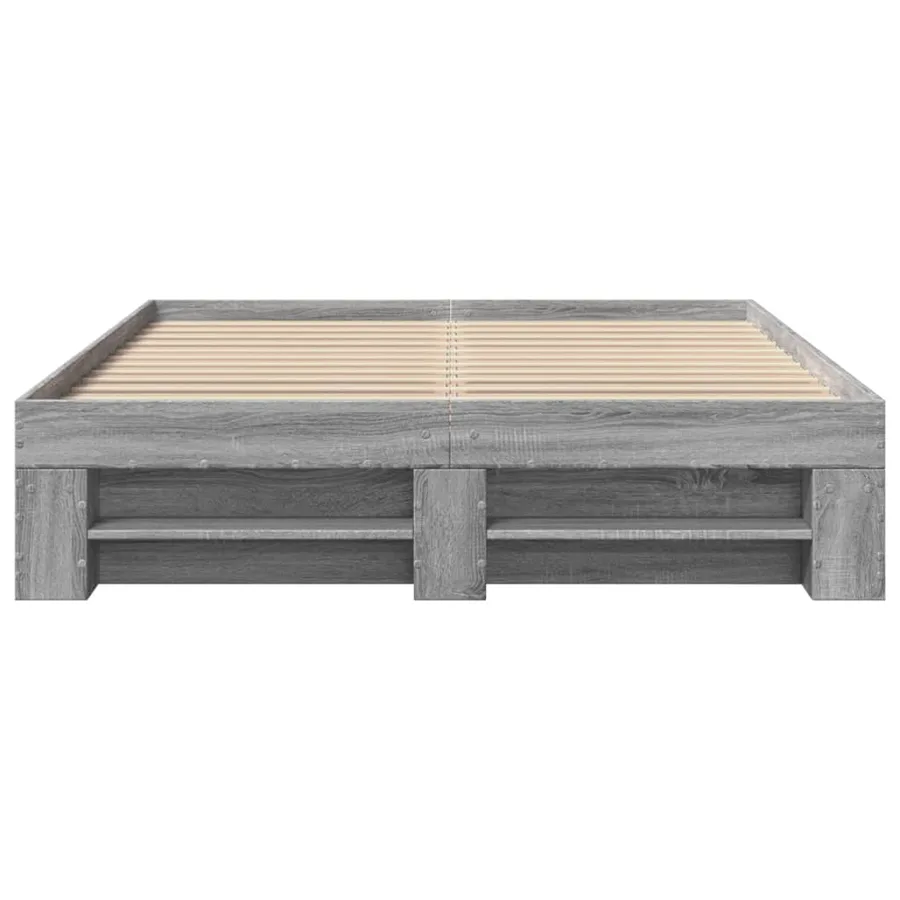Cadre de lit sans matelas sonoma gris 120x190 cm - 5