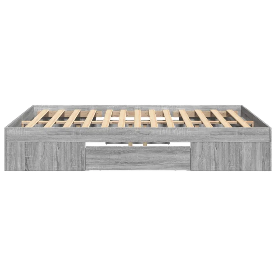 Cadre de lit sans matelas sonoma gris 120x190 cm - 6