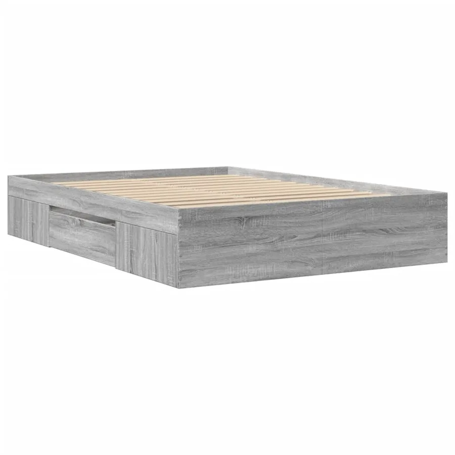 Cadre de lit sans matelas sonoma gris 120x190 cm - 7