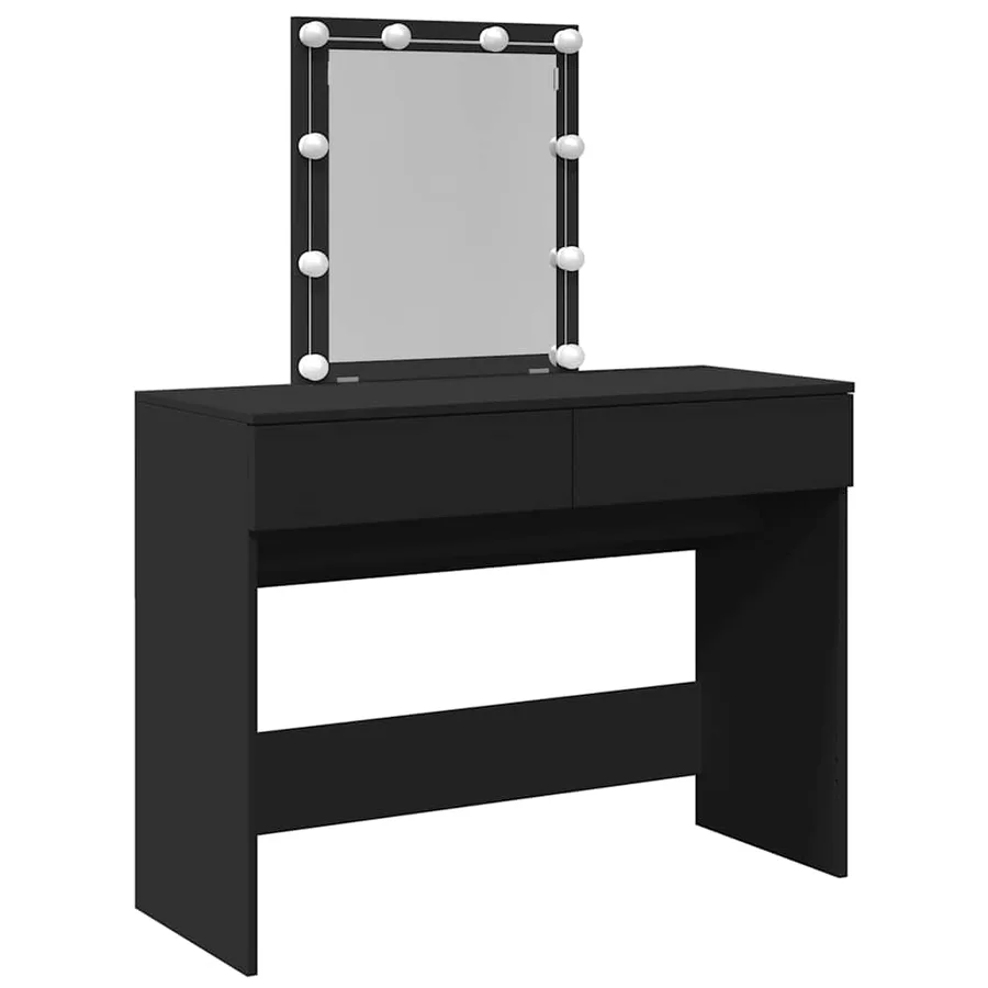 Coiffeuse avec LED noir 100x40x130 cm - 2