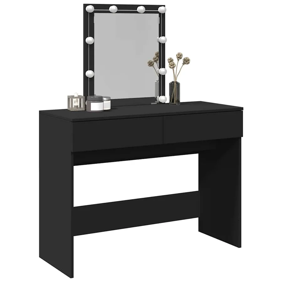 Coiffeuse avec LED noir 100x40x130 cm - 4