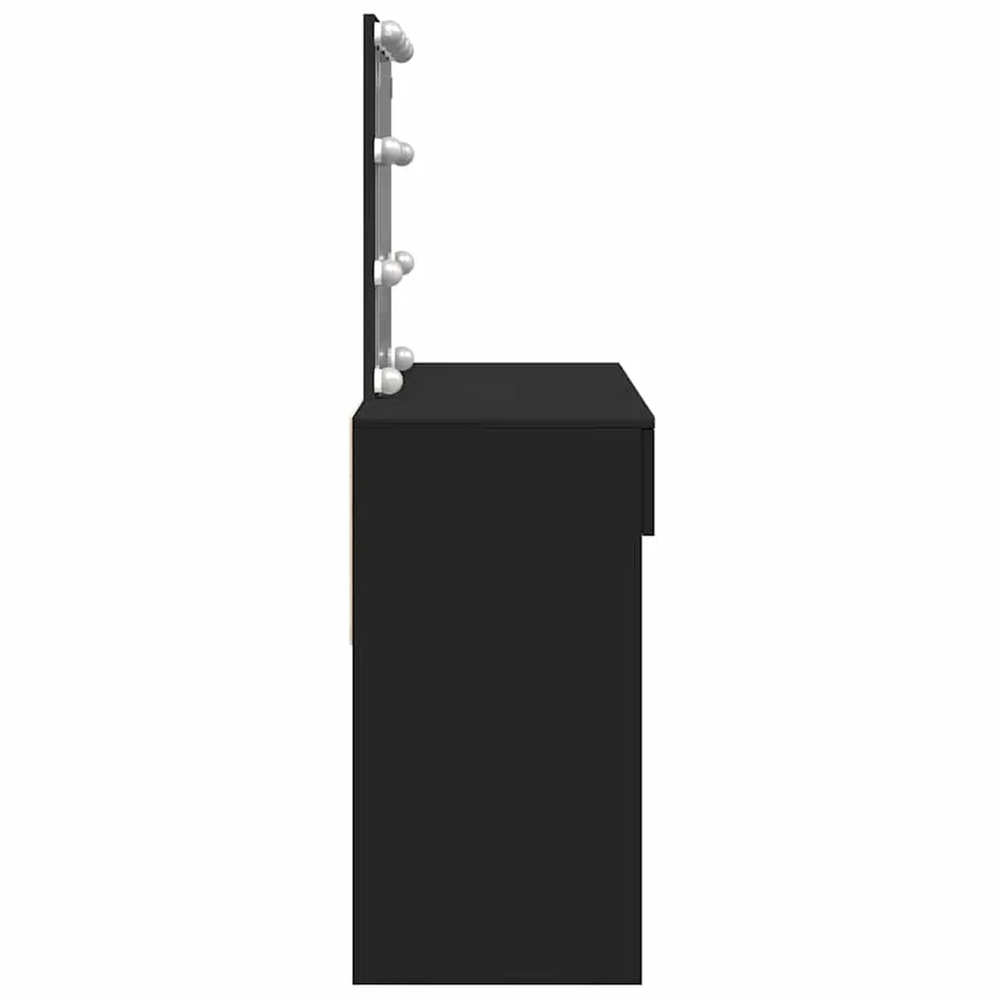 Coiffeuse avec LED noir 100x40x130 cm - 6