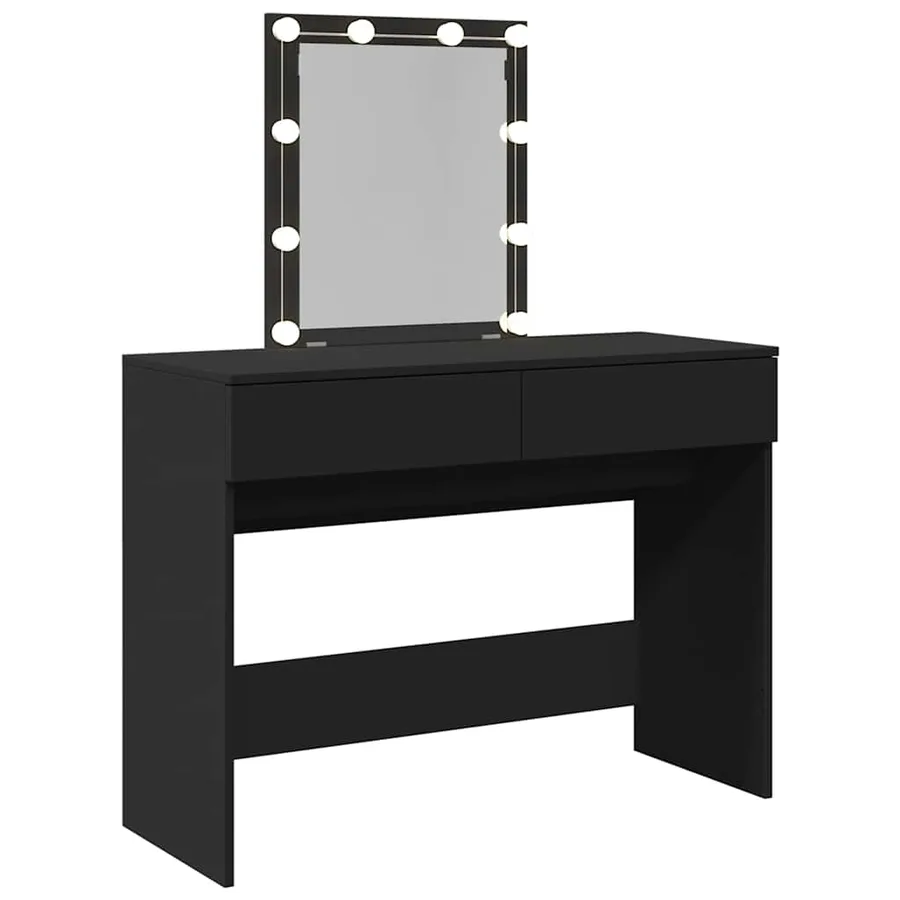 Coiffeuse avec LED noir 100x40x130 cm - 8