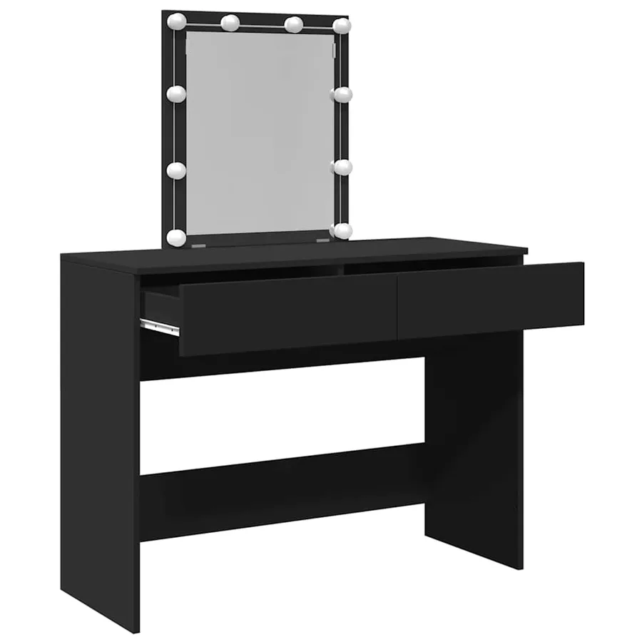 Coiffeuse avec LED noir 100x40x130 cm - 9