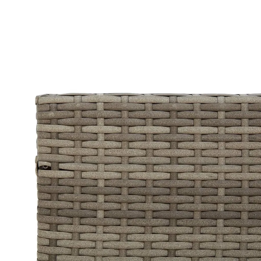 Canapé de jardin avec table et coussins en forme de L gris - 11