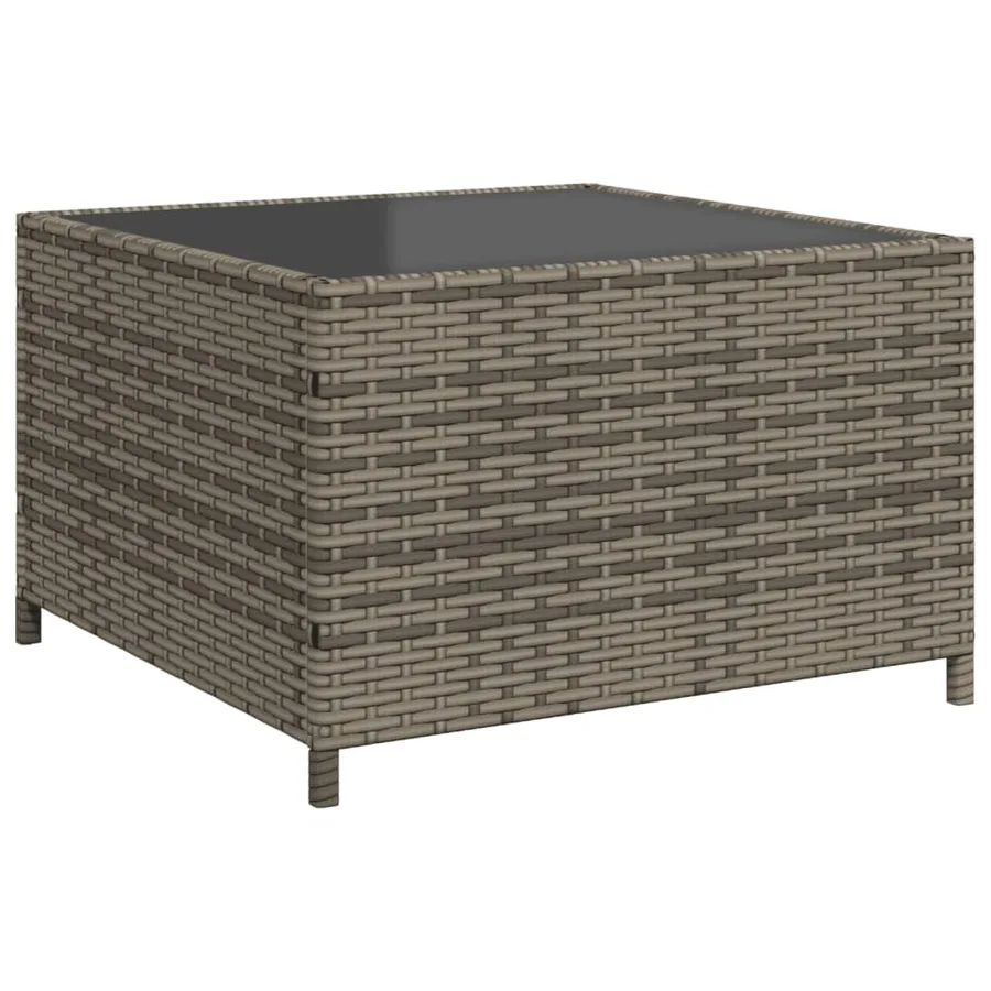 Canapé de jardin avec table et coussins en forme de L gris - 8