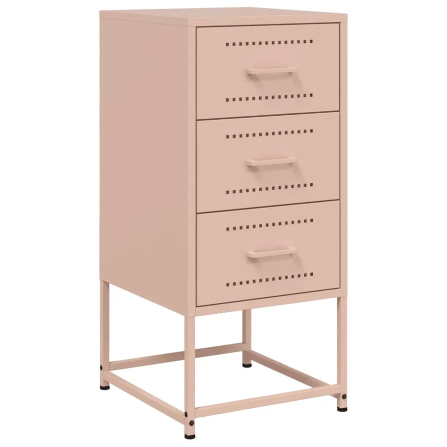 Table de chevet rose 36x39x78 cm acier - 2