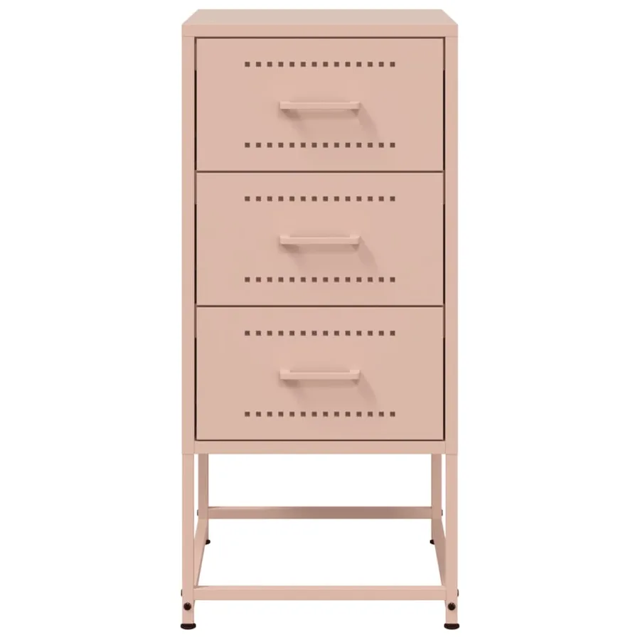 Table de chevet rose 36x39x78 cm acier - 6