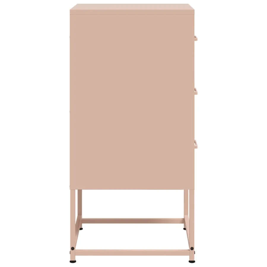 Table de chevet rose 36x39x78 cm acier - 7