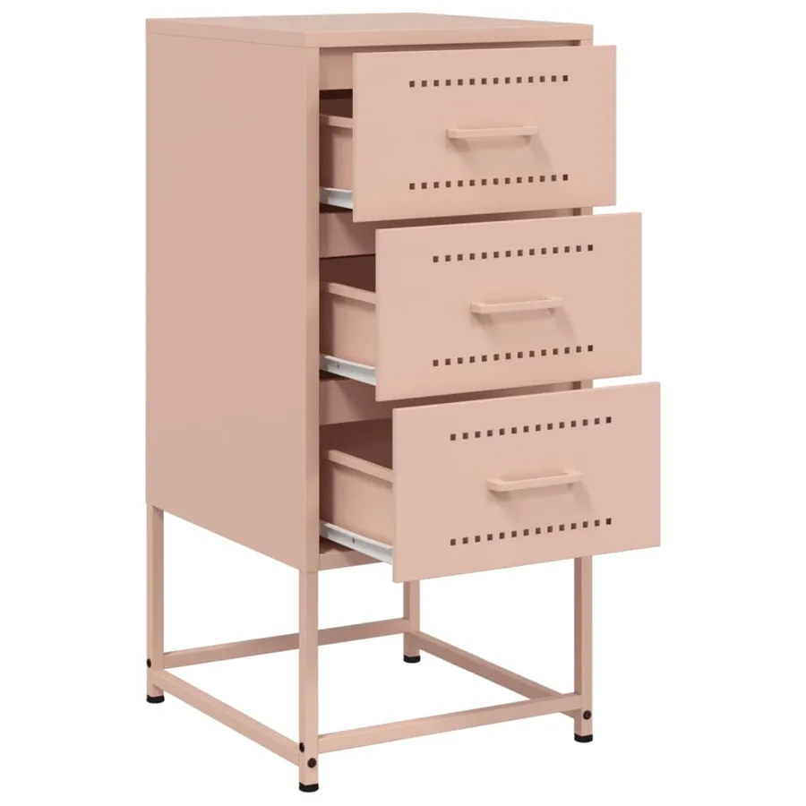 Table de chevet rose 36x39x78 cm acier - 9