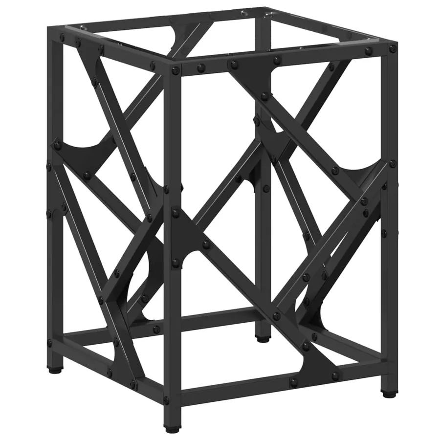 Table basse avec dessus en verre transparent 30x30x41 cm acier - 2