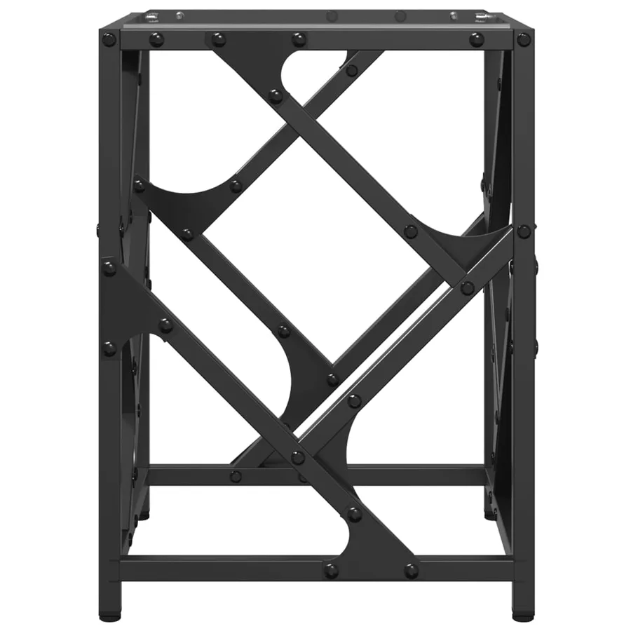 Table basse avec dessus en verre transparent 30x30x41 cm acier - 4