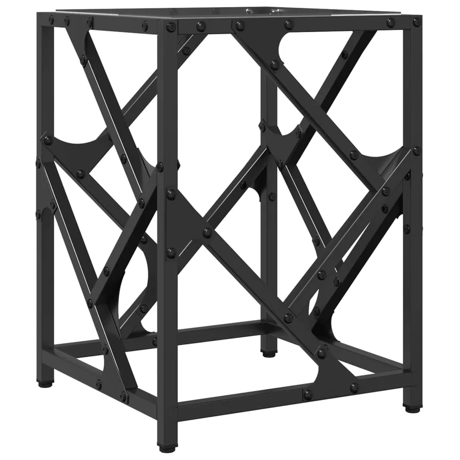 Table basse avec dessus en verre transparent 30x30x41 cm acier - 6