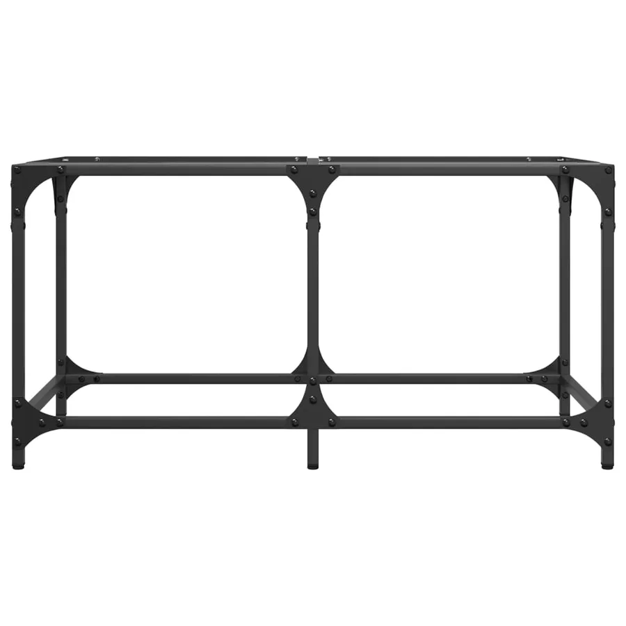 Table basse avec dessus en verre transparent 78,5x40x40cm acier - 4