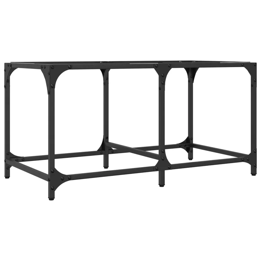 Table basse avec dessus en verre transparent 78,5x40x40cm acier - 6