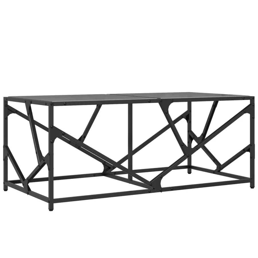Table basse avec dessus en verre noir 98,5x50x41 cm acier - 6