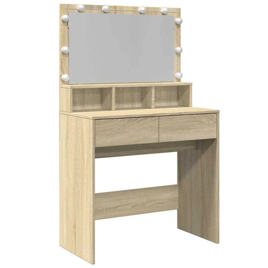 Coiffeuse avec LED chêne sonoma 80x41x134,5 cm - 2