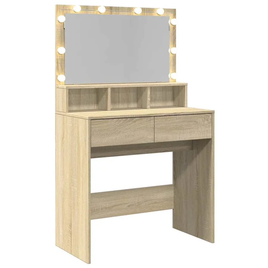 Coiffeuse avec LED chêne sonoma 80x41x134,5 cm - 8