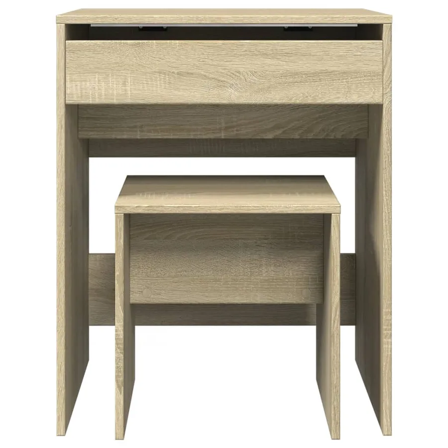 Coiffeuse et tabouret chêne sonoma 60x40x113,5 cm - 5