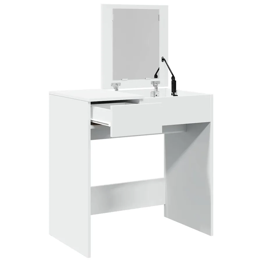 Coiffeuse avec miroir blanc 73x46,5x120 cm - 8
