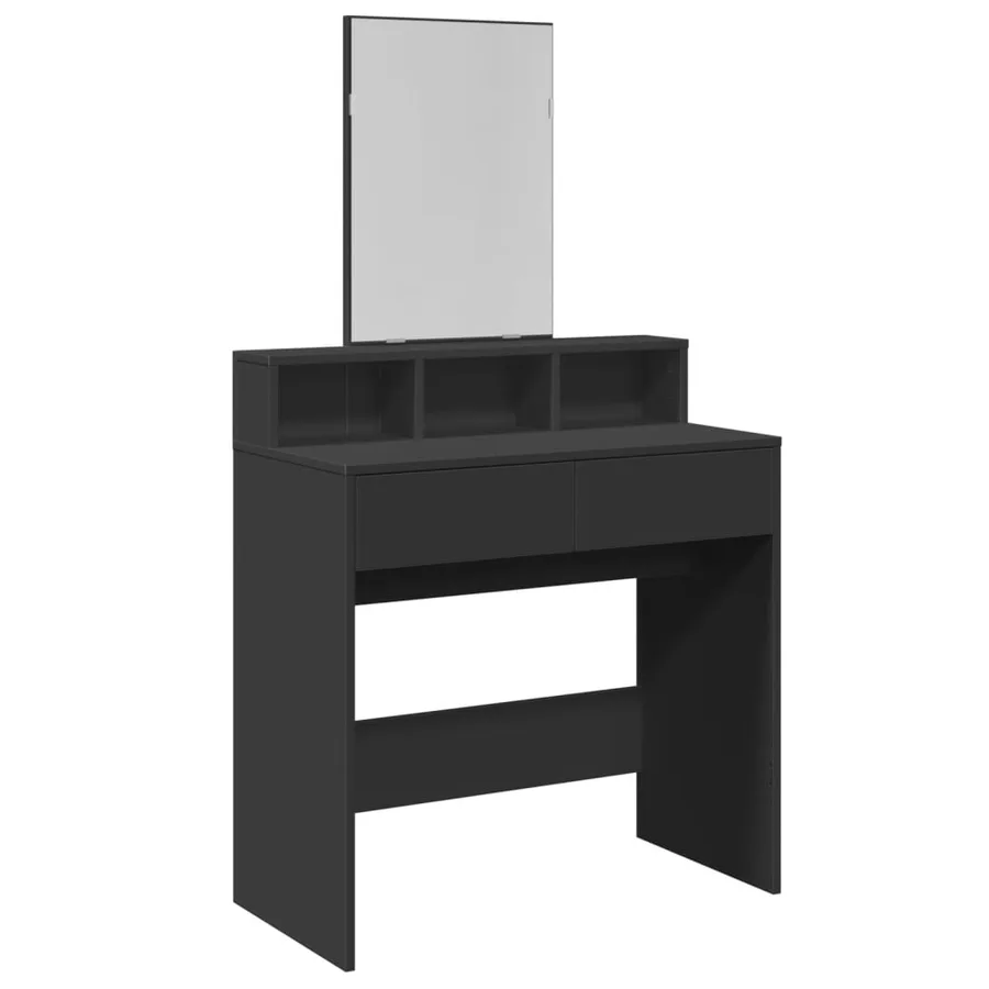 Coiffeuse avec miroir noir 80x41x144,5 cm - 2