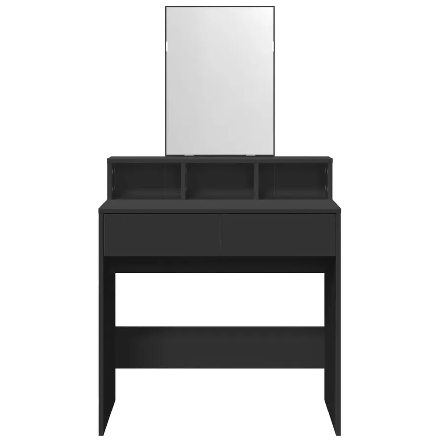Coiffeuse avec miroir noir 80x41x144,5 cm - 4