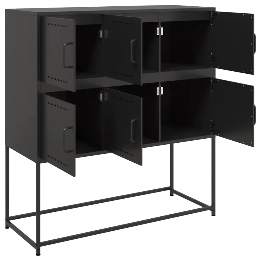 Buffet noir 100,5x39x107 cm acier - 10