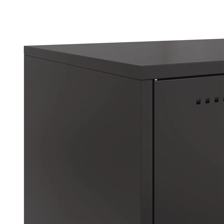 Buffet noir 100,5x39x107 cm acier - 12