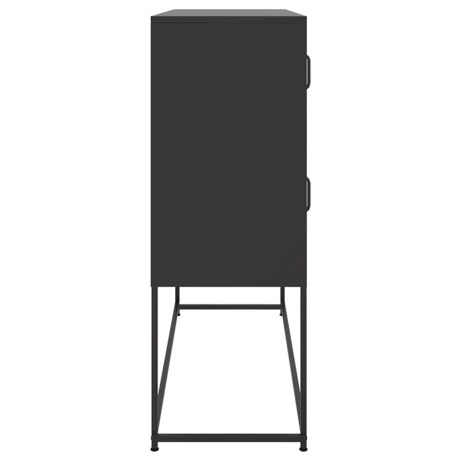 Buffet noir 100,5x39x107 cm acier - 7