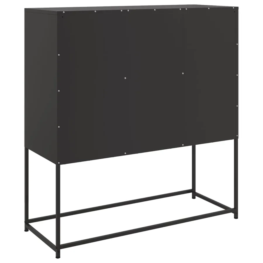 Buffet noir 100,5x39x107 cm acier - 8