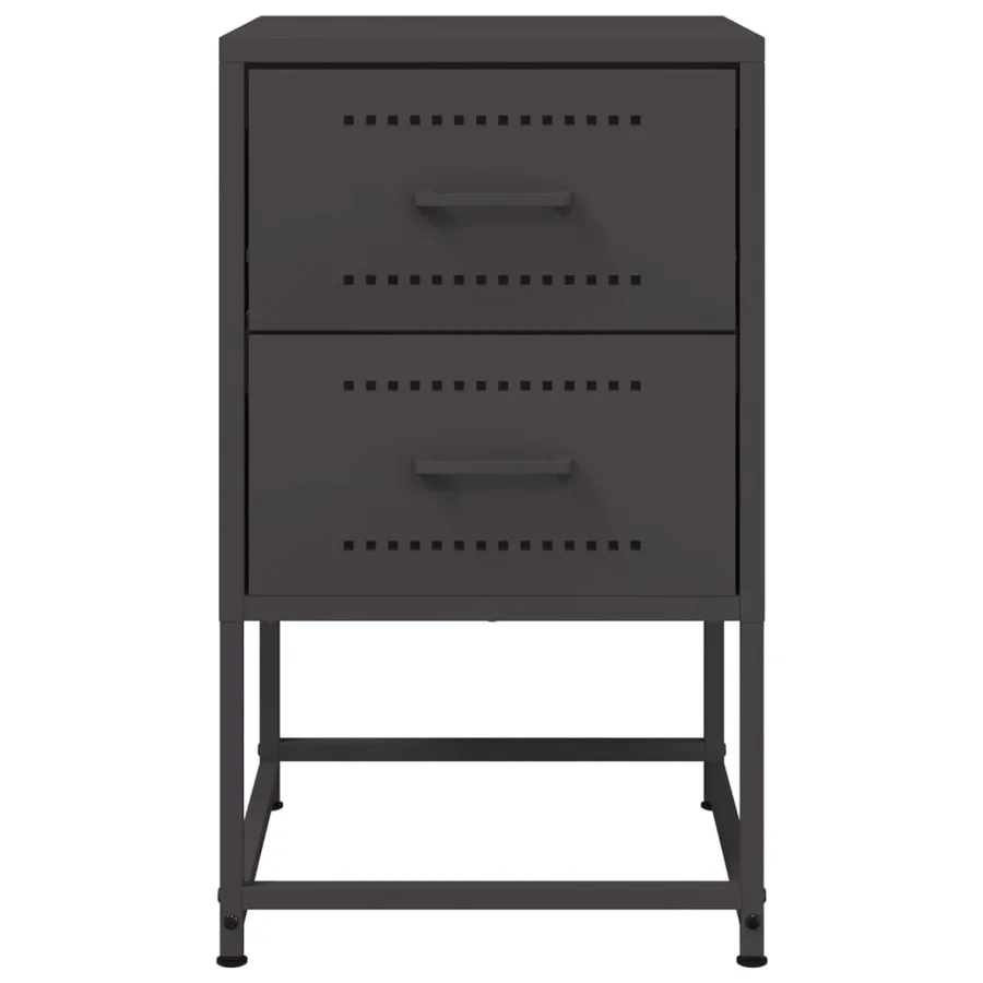 Table de chevet noir 36x39x60,5 cm acier - 6
