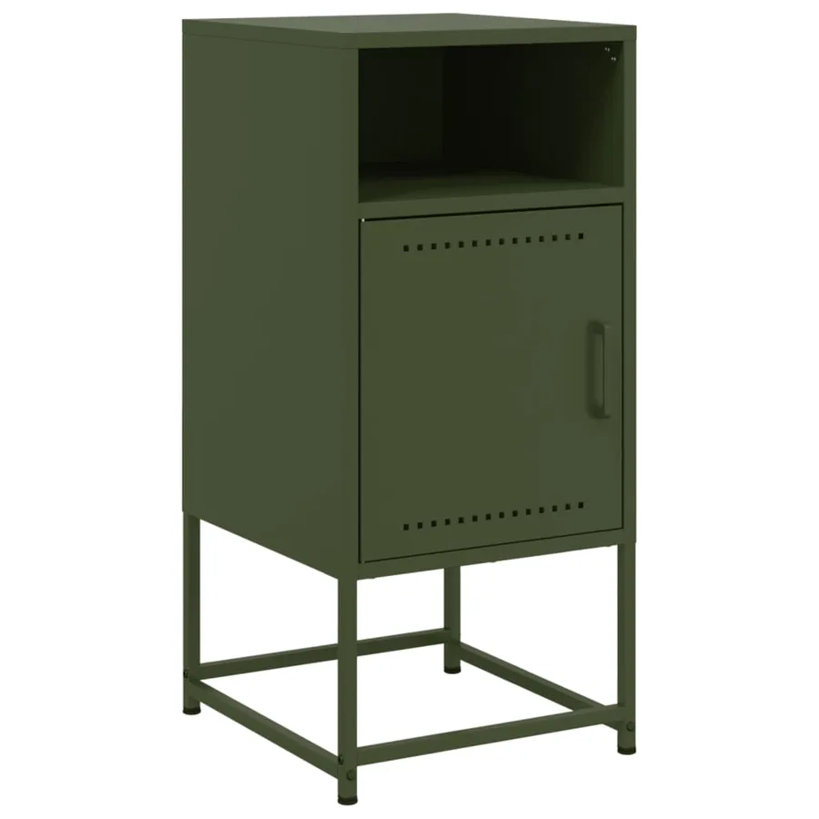 Tables de chevet 2 pcs vert olive 36x39x78 cm acier - 5
