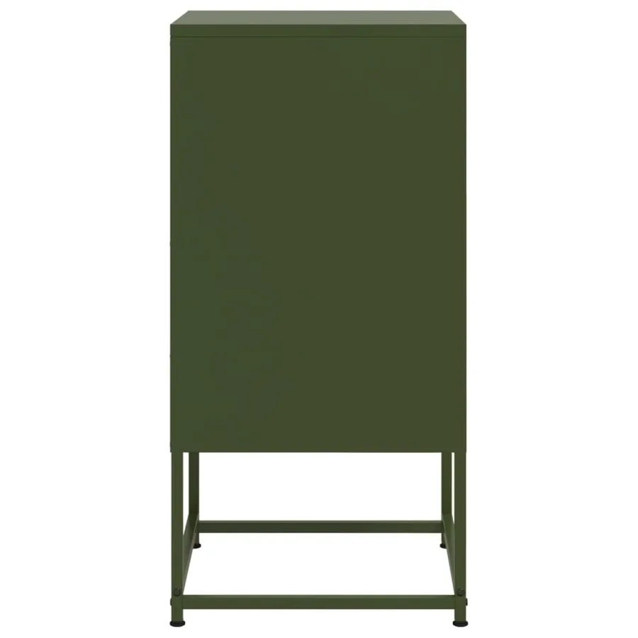 Tables de chevet 2 pcs vert olive 36x39x78 cm acier - 7