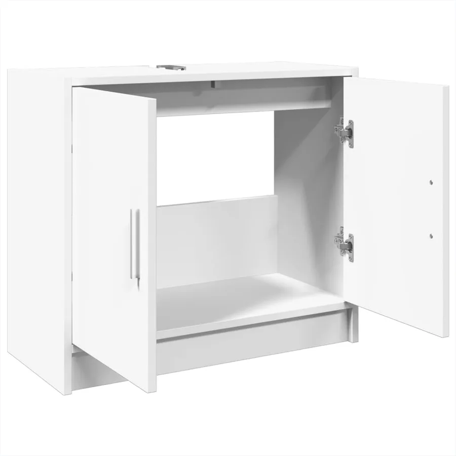 Armoire de lavabo blanc 63x29x55 cm bois d'ingénierie - 5