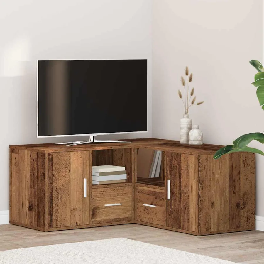 Armoire d'angle vieux bois 160x40x45 cm bois d'ingénierie