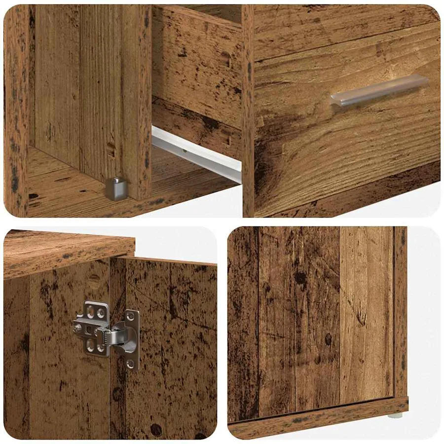 Armoire d'angle vieux bois 160x40x45 cm bois d'ingénierie - 13