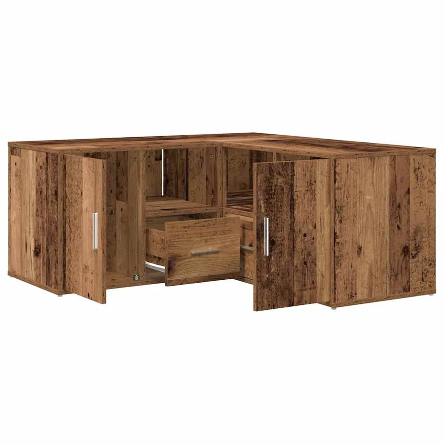 Armoire d'angle vieux bois 160x40x45 cm bois d'ingénierie - 2