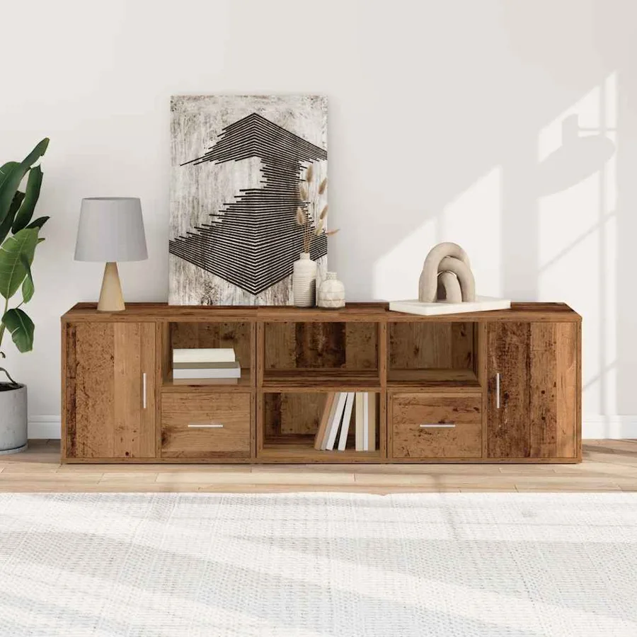 Armoire d'angle vieux bois 160x40x45 cm bois d'ingénierie - 3
