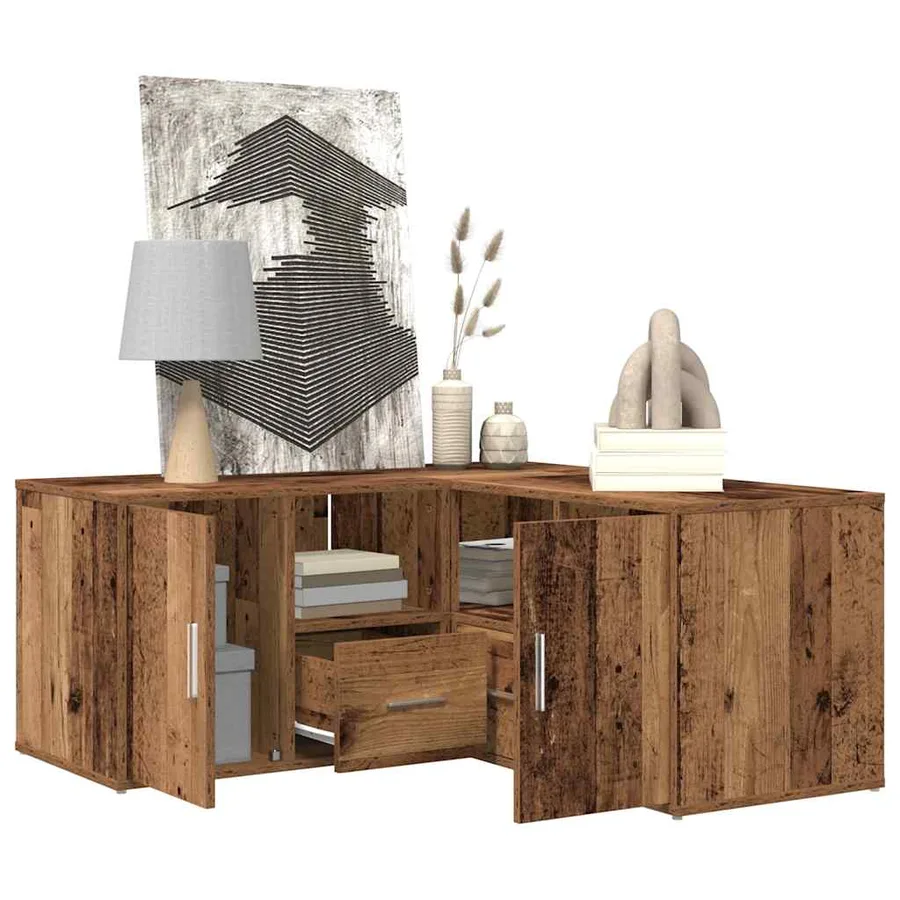 Armoire d'angle vieux bois 160x40x45 cm bois d'ingénierie - 4