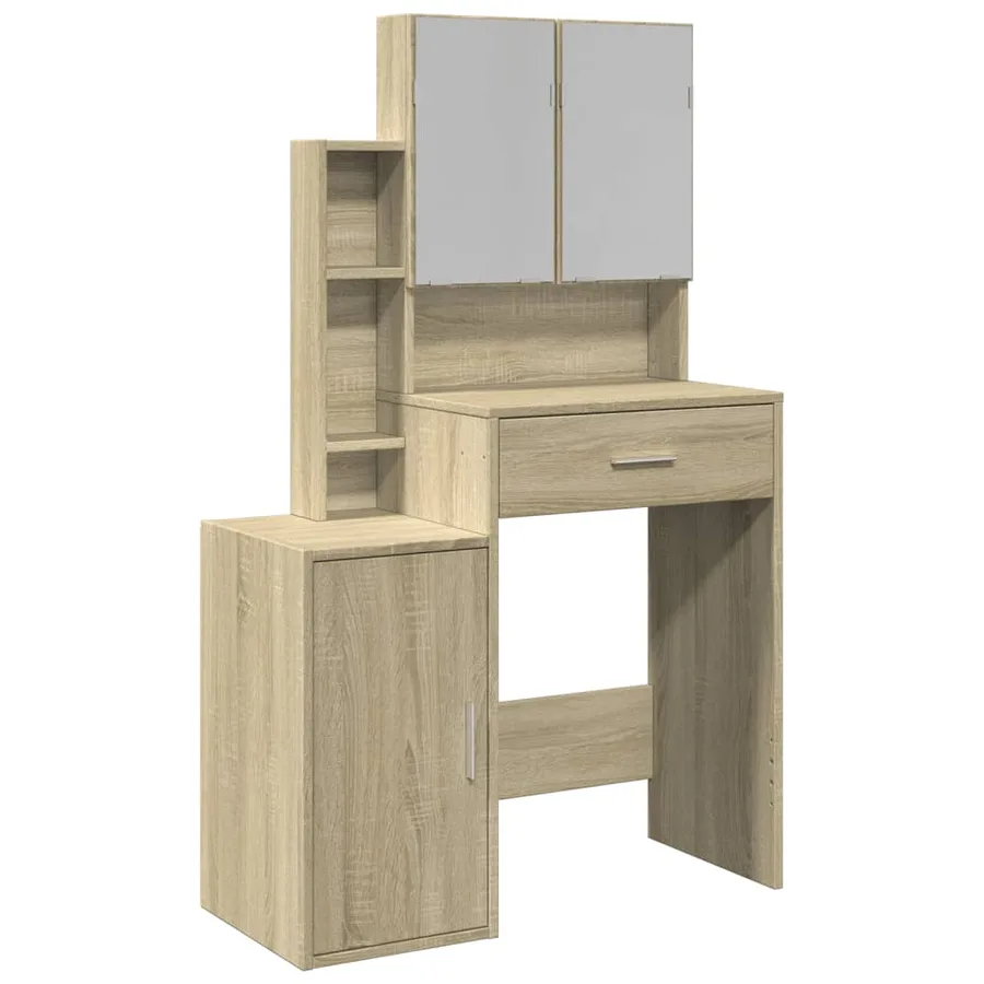 Coiffeuse avec armoire chêne sonoma 80x35x132 cm - 2