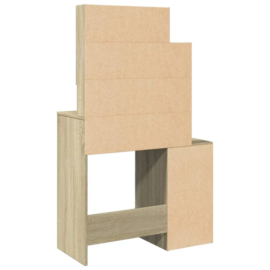 Coiffeuse avec armoire chêne sonoma 80x35x132 cm - 7