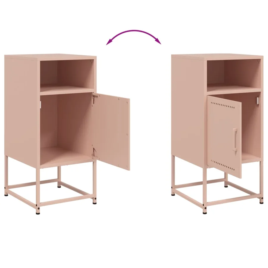 Table de chevet rose 36x39x78 cm acier - 10