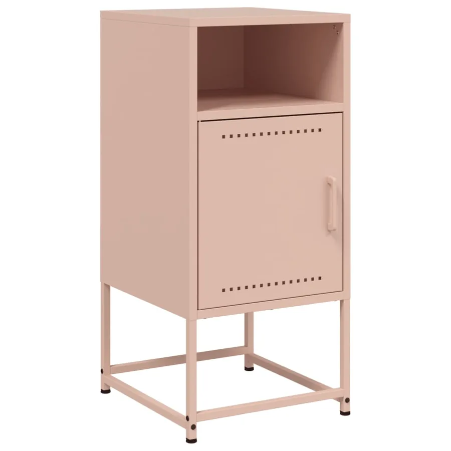 Table de chevet rose 36x39x78 cm acier - 2