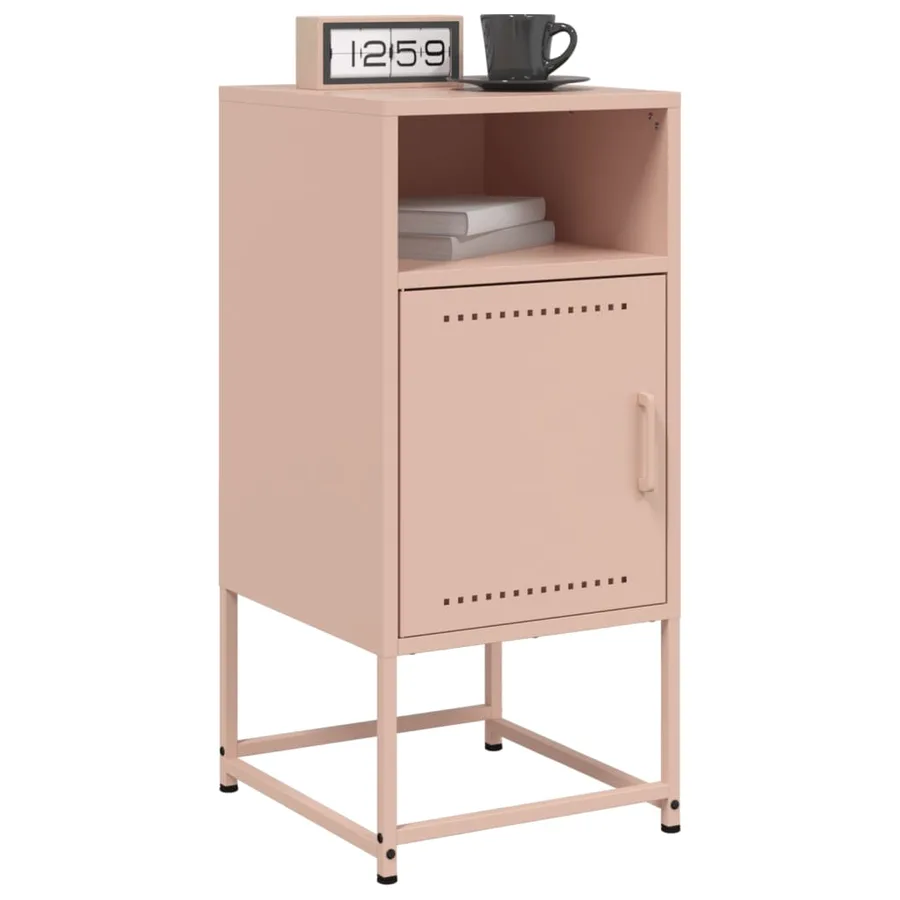 Table de chevet rose 36x39x78 cm acier - 4