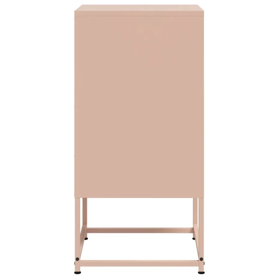 Table de chevet rose 36x39x78 cm acier - 7