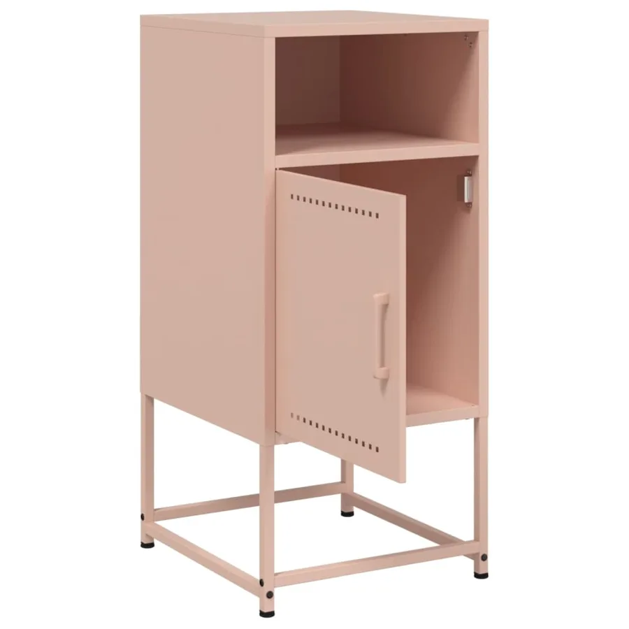 Table de chevet rose 36x39x78 cm acier - 9